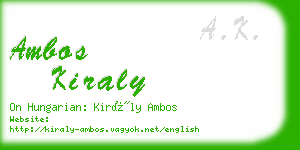 ambos kiraly business card